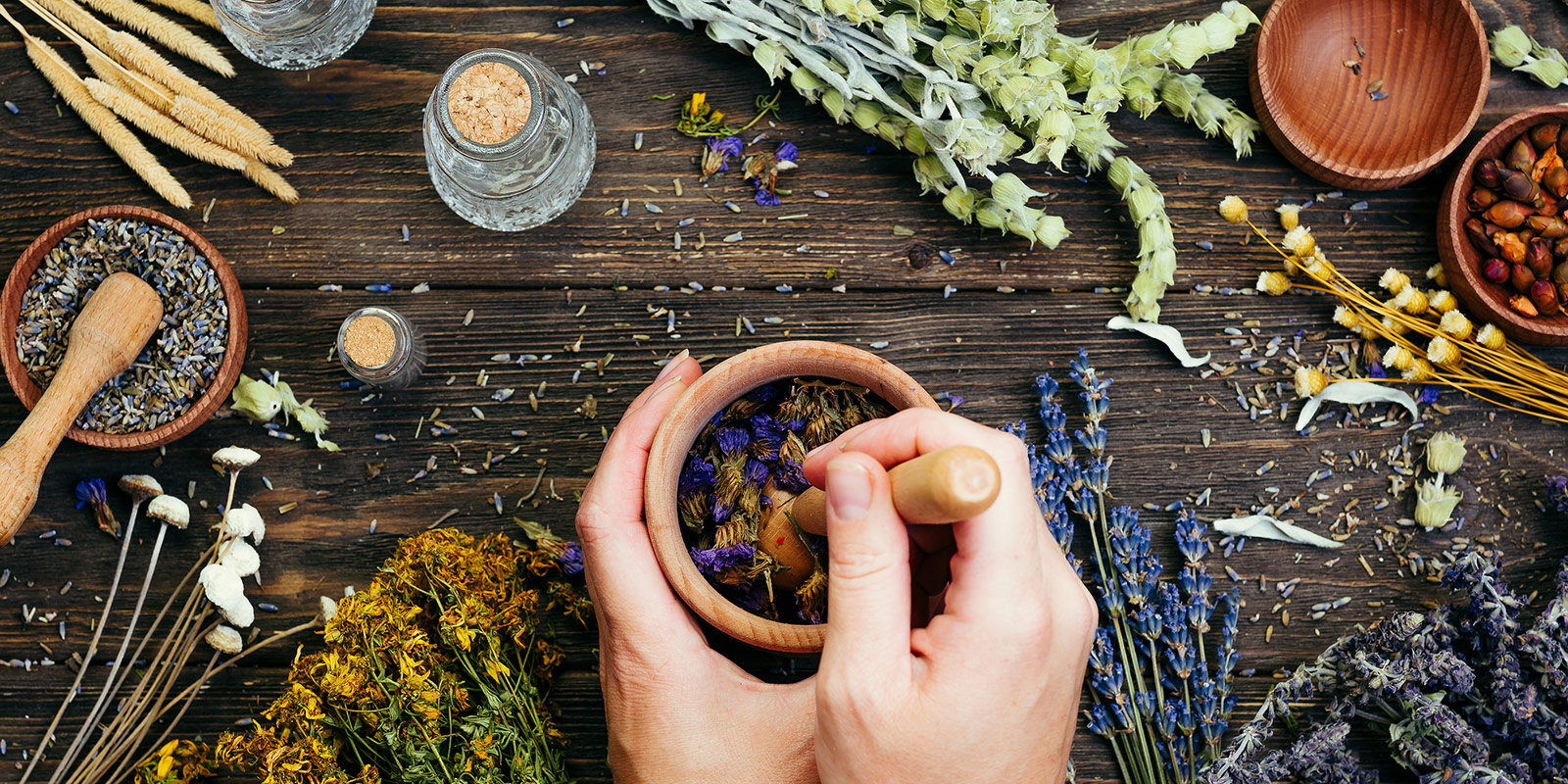 Ayurveda consultation with herbs and spices